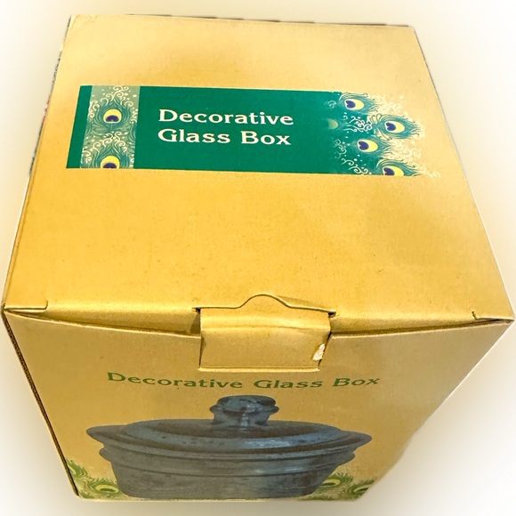 APOTHECARY MERCURY GLASS TEAL BLUE DECORATIVE BOX 6.25”x 4.75” CRACKER BARREL - Picture 7 of 13